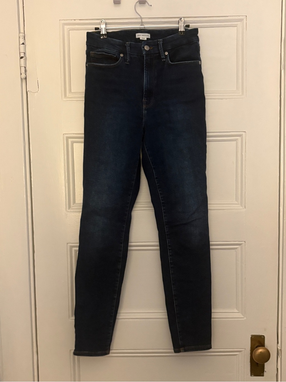 Good American Women’s Always Fits Dark Blue Skinny Jeans